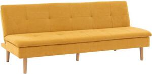 Divano letto - 3 posti - AGATHE - Tessuto senape - 180 x 74 x 72 cm