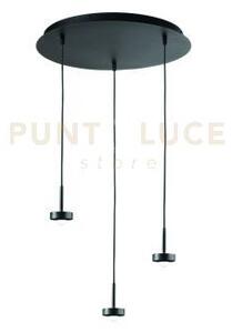 Base per sospensione ekos 3 luci d.45cm nero led 3000k 1390lm 18w