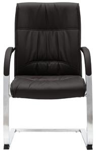 VidaXL Sedia da ufficio cantilever in Pelle finta nera