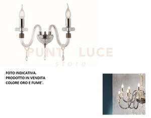 Applique dido 2 luci fume' e oro attacco e14 l.35cm
