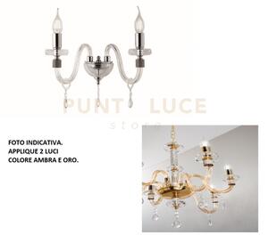 Applique dido 2 luci ambra e oro attacco e14 l.35cm