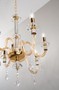 Lampadario dido 12 luci ambra e oro attacco e14 d.83cm