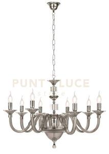 Lampadario gala 8 luci attacco e14 fume' e cromo d.82cm