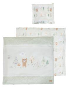 Set copripiumino e federa da bambini verde chiaro in cotone per culla 80x80 cm Woodland Buddies – Roba