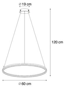 Lampada a sospensione intelligente nera 60 cm con LED e RGBW - Girello