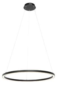 Lampada a sospensione intelligente nera 80 cm con LED e RGBW - Girello