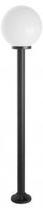 Lampada da giardino 180 cm, sfera bianca o fumé 30 cm, 1xE27 nera, IP43, SU-MA Sfere K 5002/1/K 300