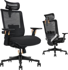Sedia da ufficio HDeye SM6, sedia ergonomica, design multifunzionale regolabile, nero
