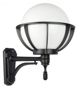 Lampada da parete per esterni sfera bianca o fumé 25 cm 1xE27 nero IP43 SU-MA Kule K 3012/1/KPO 250 U