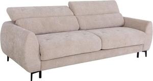 Divano Express - 2/3 posti - SAFIA - tessuto waffle - beige - materasso 15 cm - 206 x 105 x 76/94 cm - DUNLOPILLO