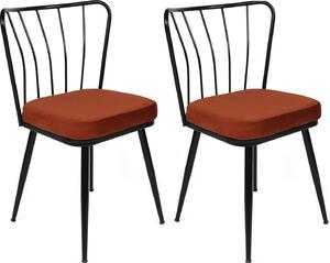 Skye Decor, Yldz-945 V2, set di sedie (2 pezzi), piastrella rossa, 100% METALLO, 43 x 42 x 82 cm