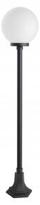 Lampada da giardino 153 cm sfera bianca o fumé 25 cm 1xE27 nero IP43 SU-MA KULE K 5002/1/KP 250