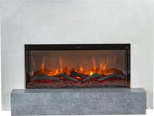 Caminetto elettrico Xaralyn - Santos EL90 - pietra naturale bianca - riscaldamento 1400 Watt - con telecomando - caminetto da incasso incluso - caminetto decorativo
