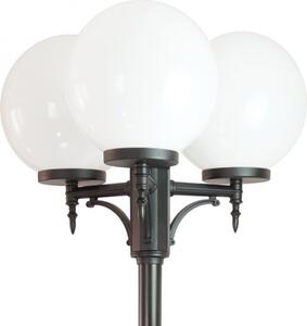 Lanterna da giardino 290 cm sfere bianche o fumé 3x30 cm 3xE27 nero IP43 SU-MA KULE OGMWN 3 300