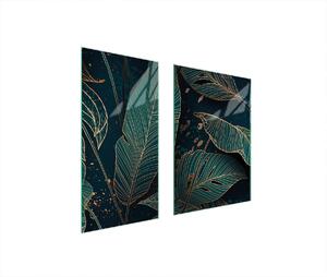 Piastre copri fornelli 2 pezzi 75x52 Vetroceramica copri piano cottura vetro tagliere fogliame verde