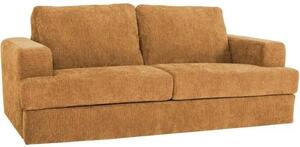 Divano letto Express - 3 posti - IGOR - Tessuto goffrato - Ocra - Materasso 15 cm - 211 x 107 x 90 cm - DUNLOPILLO
