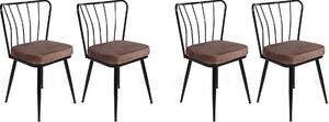 Skye Decor, Yldz-947 V4, set di sedie (4 pezzi), marrone chiaro, 100 % METALLO, 43 x 42 x 82 cm