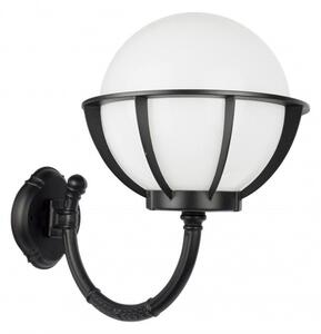 Lampada da parete per esterni sfera bianca o fumé 25 cm 1xE27 nero IP43 SU-MA Kule K 3012/1/KPO 250