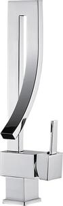 Rubinetto per lavabo, design monocomando, superficie cromata, cromo
