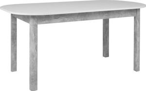 Tavolo da pranzo - KAYRI - Rettangolare - Cemento / Bianco - Da 6 a 8 persone - 160-200 x 76 x 90 cm