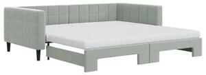 Divano Letto Estraibile Materassi Grigio Chiaro 100x200 Velluto
