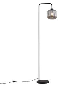 Lampada da terra di design nera con vetro fumé - Ana