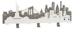 Appendiabiti in ferro da parete new york fango e bianco marmo