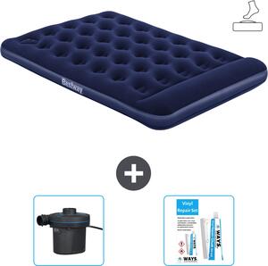 Materasso gonfiabile Bestway - Letto alla francese - 137 x 191 x 28 cm - Blu - Accessori inclusi