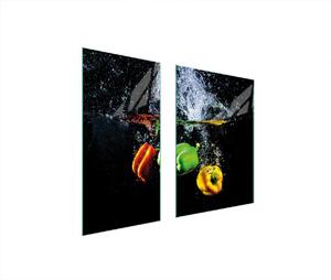 Piastre copri fornelli 2 pezzi 75x52 Copri piano cottura in Vetroceramica tagliere in vetro pepe nero