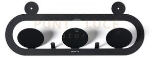 Appendiabiti di design frog nero in ferro 40x15,5h cm
