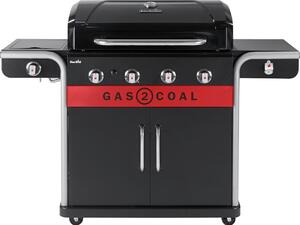 Char-Broil Gas2Coal 2.0 4B Grill Carrello Carbone e gas naturale Nero Acciaio inox Rosso