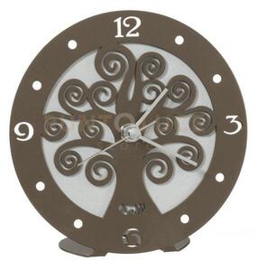 Bomboniera orologio albero della vita bianco e bronzo in ferro 13cm