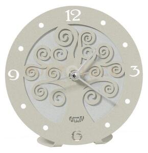 Bomboniera orologio albero della vita bianco e avorio in ferro 13cm