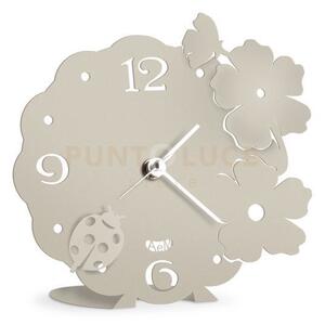 Bomboniera orologio coccinella avorio in ferro 15x15cmh