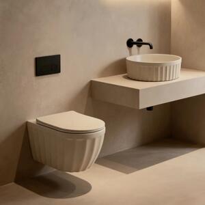 Set: WC sospeso + Lavabo da appoggio Rea Duo Caffe Latte Matt
