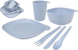 Set di stoviglie CAMP blue RAVI - tazza, ciotola, piatto e posate