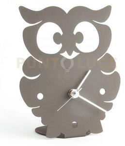 Bomboniera orologio gufetto sabbia in ferro 13x16cmh