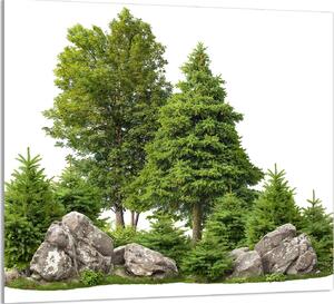 PIATTO IN VETRO PER CUCINA 65x60 alberi