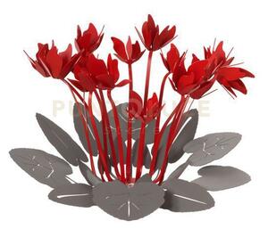 Centro tavola di design ciclamino fango e rosso