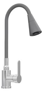 Rubinetto da cucina Miscelatore da cucina Flessibile 2 tipi di getto Grigio 10905