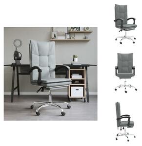 VidaXL Sedia da ufficio con funzione reclinabile in tessuto grigio scuro - Sedie da ufficio