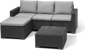 Set di chaise longue Keter California per 3-4 persone con tavolo, resistente alle intemperie