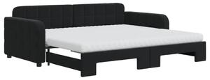 VidaXL Divano letto estraibile con materasso Nero 90x190 cm Velluto
