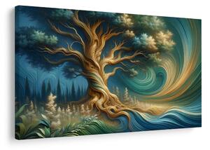 Quadro su tela – Albero della vita in una foresta incantata