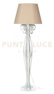 Lampada da terra moderna di design circeo bianco marmo paralume sabbia