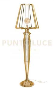 Lampada moderna da terra per soggiorno minerva oro trasparente