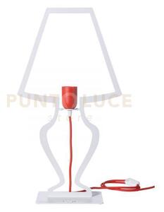 Lampada silhouette bianco in ferro 30x54cmh 1 luce attacco e27
