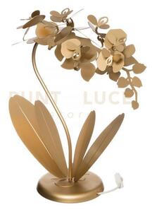 Lampada da tavolo floreale orchidea piccola oro in ferro 38x20x57cm