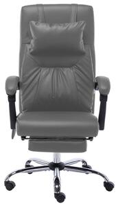 VidaXL Sedia da ufficio massaggiante in Pelle finta antracite