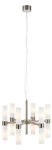 Markslöjd 109154 - Lampadario a sospensione con cavi ELARA 12xE14/40W/230V cromo satinato
